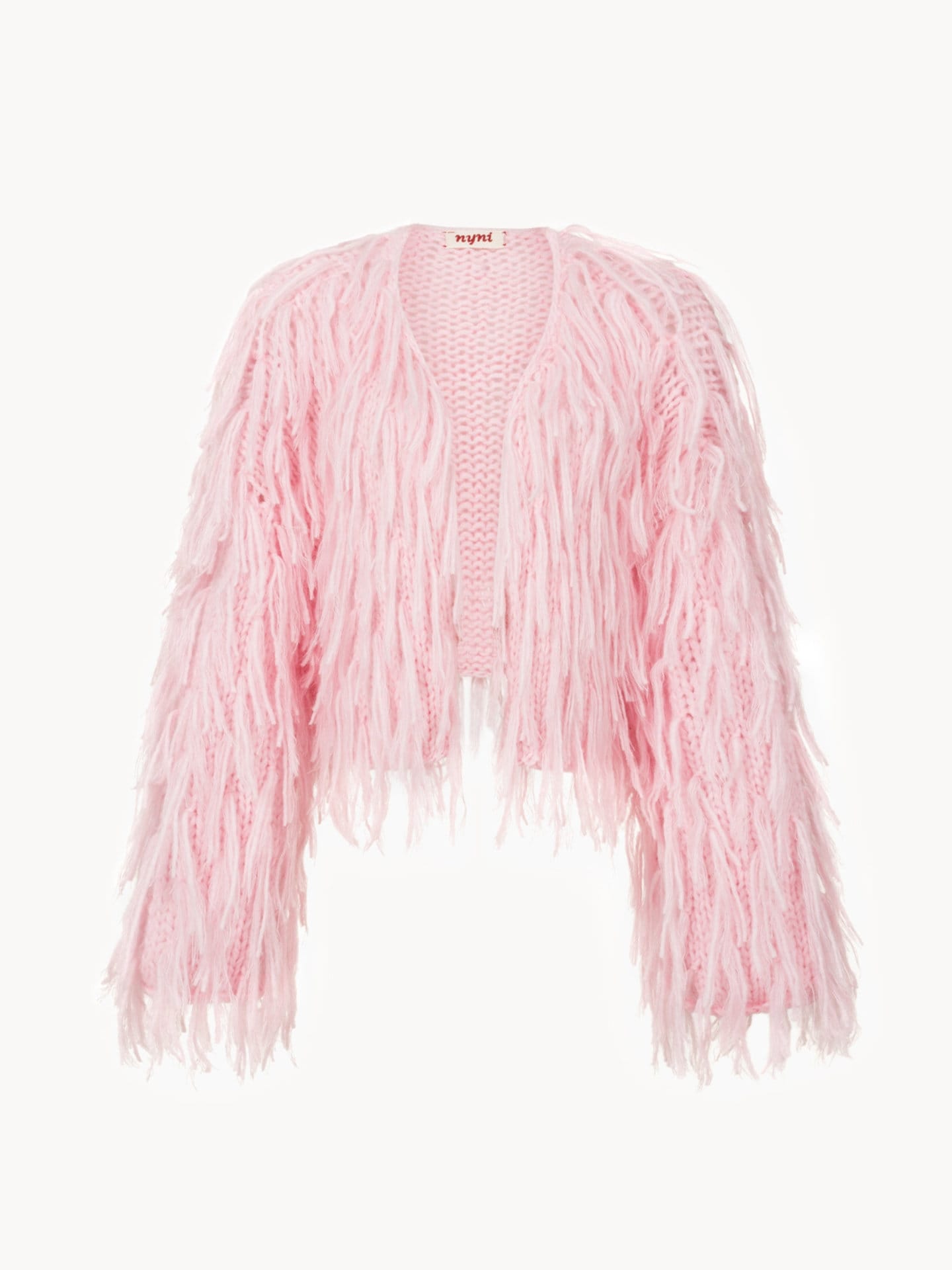 Handmade Pink Alpaca Merino Cardigan: Cropped Wool Knit Jacket