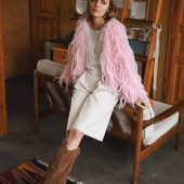 Handmade Alpaca Merino Cardigan: Cropped Open Front Knit Sweater