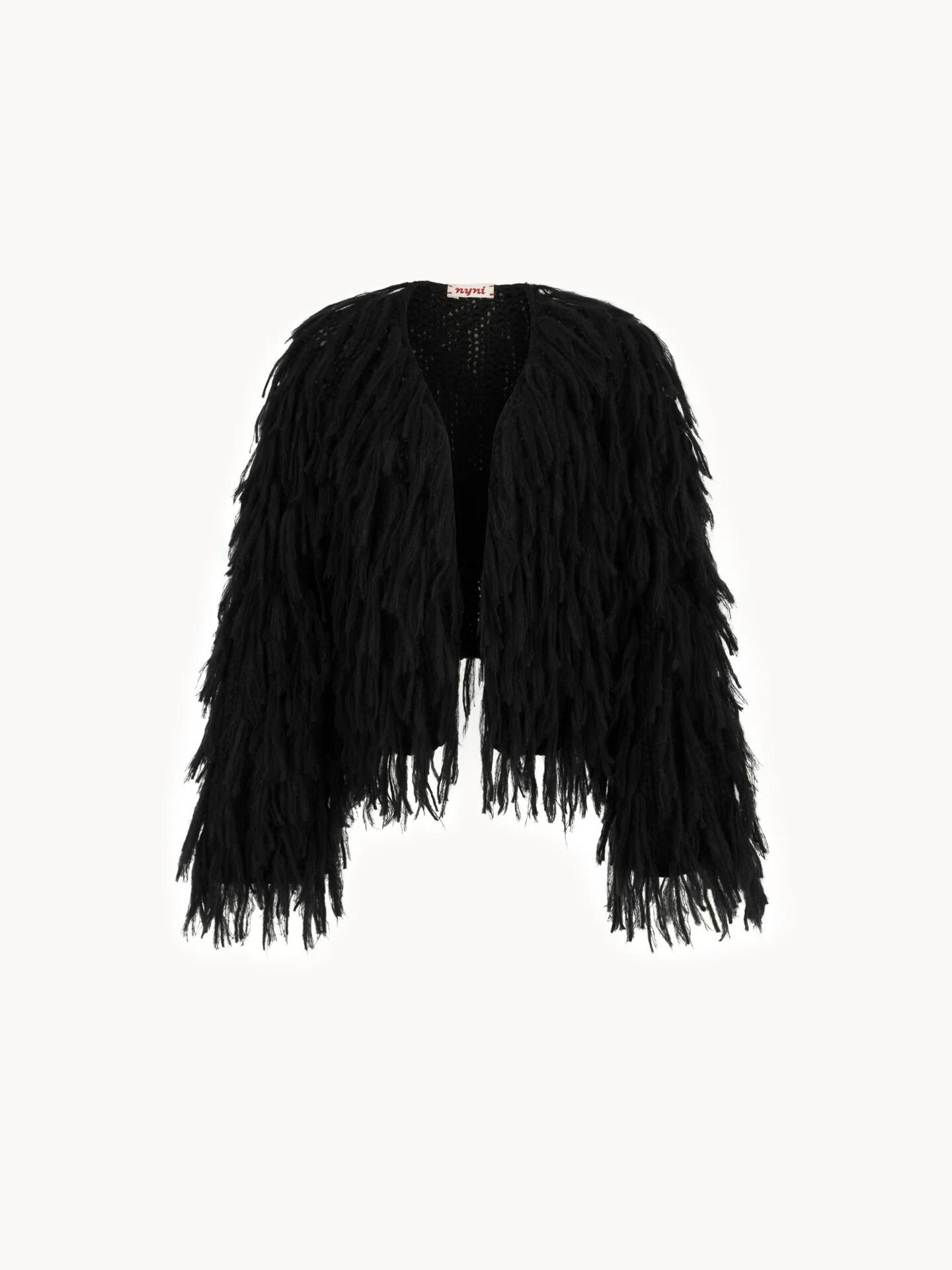 Handmade Alpaca Merino Cardigan: Cropped Open Front Wool Jacket