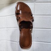 Handmade Moroccan Leather Sandals For Women - Summer Sandals - Brown Leather Slide Sandal - Womens Slippers - Casual Leather Summer Shoes