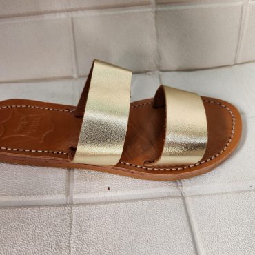Handmade Moroccan Leather Sandals For Women – Gold Strappy Sandali Donna | Flat Leather Womens Sandals | Ledersandalen Damen |