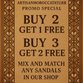 Handmade Moroccan Leather Sandals For Men – Traditional Brown Slides | Artisan Open Toe Slip-on Slippers | Flat Rustic Shoes For Comfort