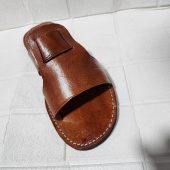 Handmade Moroccan Leather Sandals Men – Brown Artisan Slip On Shoes Gift