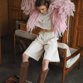 Handmade Pink Alpaca Merino Cardigan: Cropped Wool Knit Jacket