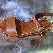 Handmade Moroccan Leather Sandals For Women – Fall Brown Leather Shoes Gift