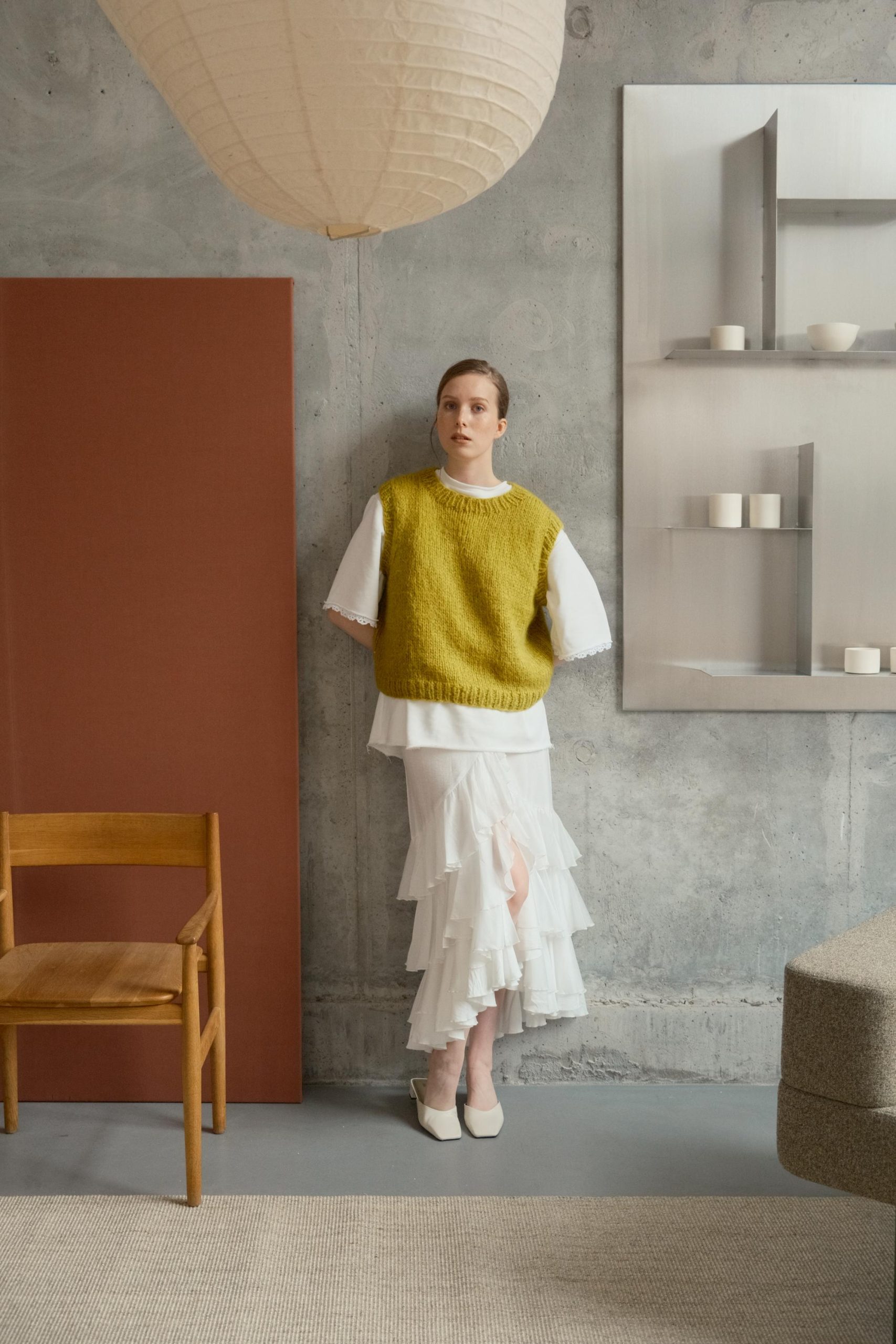 Hand-knitted Red Mohair Vest: Women's Cozy Knitwear