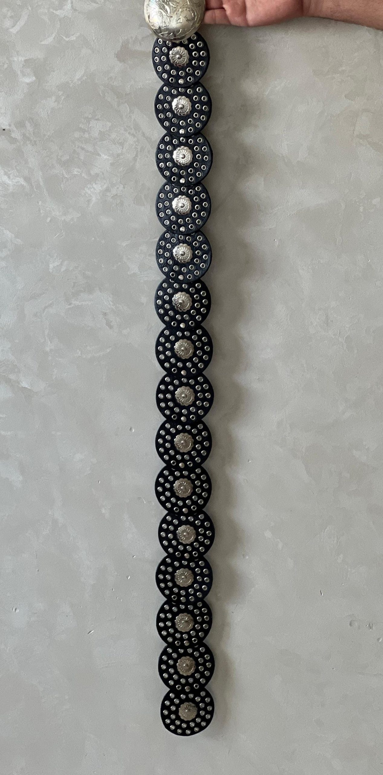 Handmade Moroccan Leather Belt – Vintage Silver Buckle Gothic Boho Gift