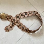 Leather Concho Belt 107 Cm (42.1 In) – Vintage Medieval Waist Belt Gift For Women